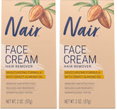 Nair Hair Remover Moisturizing Face Cream, with Sweet Almond Oil, 2OZ (Pack of 2)
