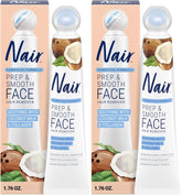 NAIR Exfoliating Facial Hair Removal Cream for Women - Smooth Skin Solution with Collagen for Sensitive Skincare, (Pack of 2)