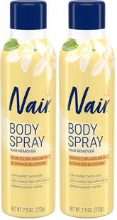 Nair Hair Remover Body Spray, Arm, Leg and Bikini Hair Removal Spray, 7.5 Oz Can (Pack of 2)