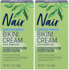 Nair Bikini Cream with Green Tea Sensitive Formula,1.7 Ounce,(Pack of 2)