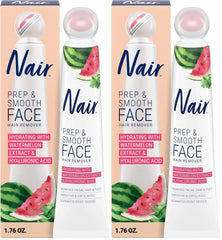 NAIR Prep & Smooth Face Exfoliating Depilatory Cream for Women - Effective Hair Removal for Smooth Skin with Hyaluronic Acid,1.76 oz,(Pack of 2)