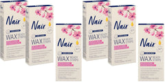 Nair Hair Remover Wax Ready Strips for Legs & Body, No Mess Waxing Kit for Hair Removal, 6-pack Wax Strips, 40ct Each Wax Kit